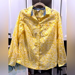 St. John's Bay Yellow Floral Cotton Shirt Size M